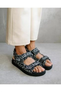 ALOHAS Sandalen Hook-Loop Tweed Sandals Black -Aloha Winkel 04513ad0b76fc49815585670d6ec5f0d