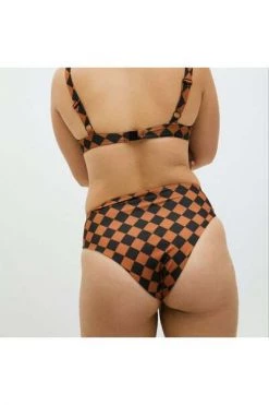 ALOHAS Bikini's The Pentagon Bikini Bottom Scacchi Brown -Aloha Winkel 075e42860fb4f83c716215ea7f87b106