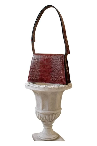 ALOHAS Schoudertassen Meridiem Mahogany Croco Brown 1 ALOHAS Schoudertassen Meridiem Mahogany Croco Brown