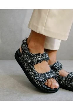 ALOHAS Sandalen Hook-Loop Tweed Sandals Black -Aloha Winkel 0bc13ca2351fcaeb0e7d148058b8f9ff