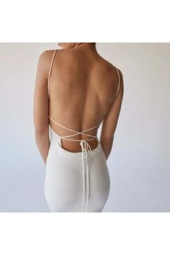 ALOHAS Casual Jurken Delicate Strap Knit Dress Beige -Aloha Winkel 0fa661fb80309b7bf63d4fdde6ad788e