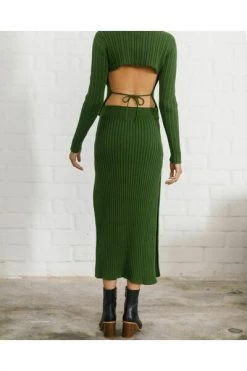 ALOHAS Maxi Rokken Wise Opened Knit Skirt Green -Aloha Winkel 1844a00cd9b8dc31628950d86849a883