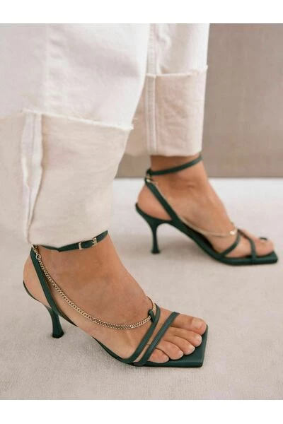 ALOHAS Sandalen Straps Chain Shoes Green 4 ALOHAS Sandalen Straps Chain Shoes Green - Afbeelding 4