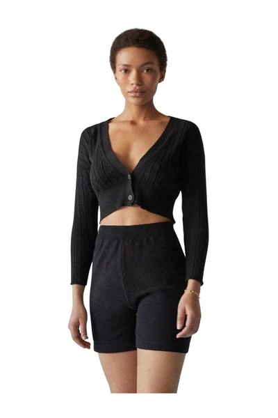 ALOHAS Korte Broeken Roomy Knit Shorts Black 5 ALOHAS Korte Broeken Roomy Knit Shorts Black - Afbeelding 5