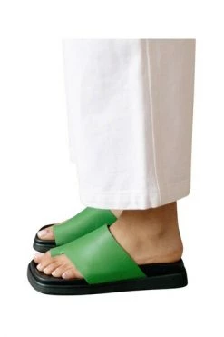 ALOHAS Slippers Toe Ring Flop Shoes Green