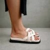 ALOHAS Slippers Slip On Cross Beige