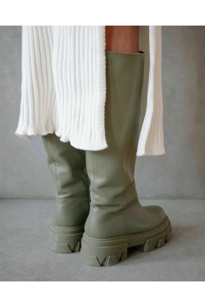 ALOHAS Snowboots Katiuska Leather High Boots Green 3 ALOHAS Snowboots Katiuska Leather High Boots Green - Afbeelding 3