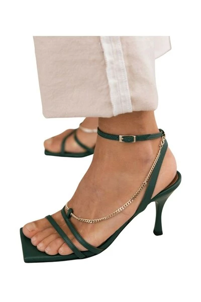 ALOHAS Sandalen Straps Chain Shoes Green 1 ALOHAS Sandalen Straps Chain Shoes Green
