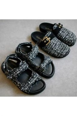 ALOHAS Sandalen Hook-Loop Tweed Sandals Black -Aloha Winkel 512e7b9d0a582c8cb7783b838fe56f17