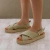 ALOHAS Sandalen Crossed Linen Sandals Green