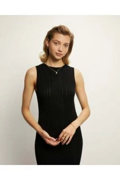 ALOHAS Casual Jurken Breezy Sleeveless Knit Dress Black -Aloha Winkel 67ed8f66fdcc2c2f69507daa0329ee27