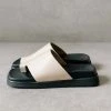 ALOHAS Slippers Toe Ring Flop Shoes Beige