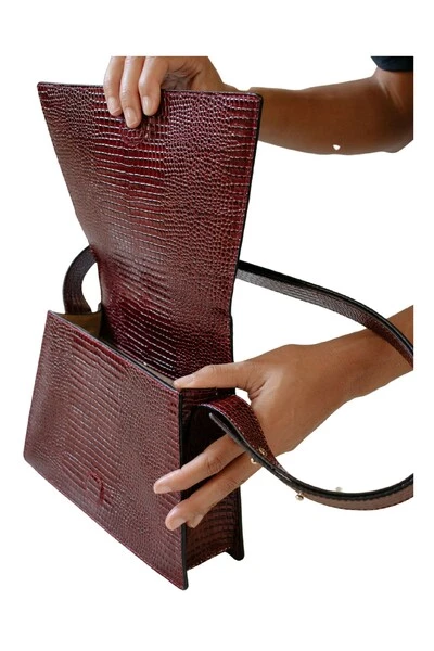 ALOHAS Schoudertassen Meridiem Mahogany Croco Brown 2 ALOHAS Schoudertassen Meridiem Mahogany Croco Brown - Afbeelding 2