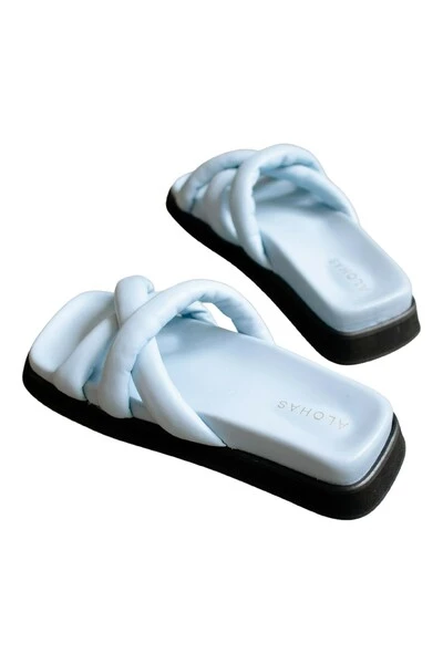 ALOHAS Slippers Slip On Cross Sandals Blue 2 ALOHAS Slippers Slip On Cross Sandals Blue - Afbeelding 2