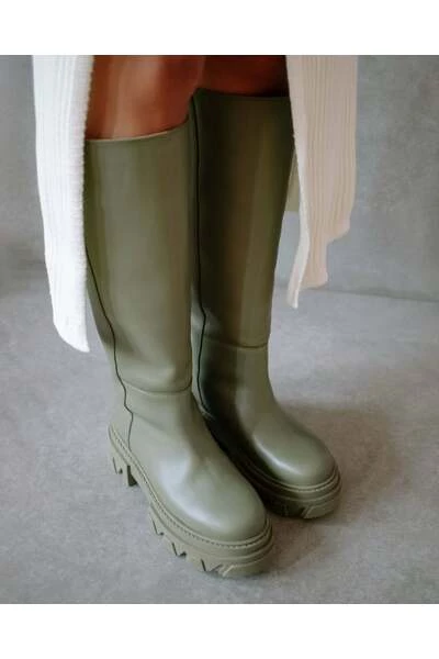 ALOHAS Snowboots Katiuska Leather High Boots Green 4 ALOHAS Snowboots Katiuska Leather High Boots Green - Afbeelding 4