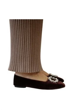 ALOHAS Ballerina's Bella Crystal Velvet Shoes Brown -Aloha Winkel 9968e9abc1845926875f5d9aa2d07afa