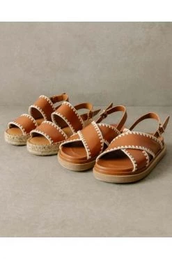 ALOHAS Sandalen Double Strap Crochet Sandals Brown