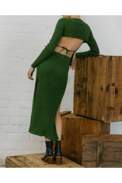 ALOHAS Maxi Rokken Wise Opened Knit Skirt Green -Aloha Winkel bc15f9b8c793dafefb1b076c0f04ab62