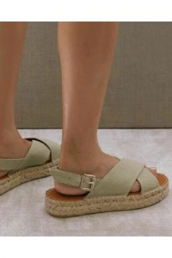 ALOHAS Sandalen Crossed Linen Sandals Green -Aloha Winkel c7b869833802e3ffb8512ee4a63fd50d