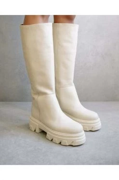 ALOHAS Laarzen Katiuska Leather Knee-high Boots Beige 11 ALOHAS Laarzen Katiuska Leather Knee-high Boots Beige -Aloha Winkel cc0f7c7b2e946a74adf8e81dbec8254b