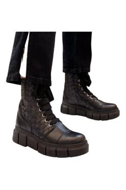 ALOHAS Laarzen Can Can Braided Leather Black -Aloha Winkel cea5aefca0f2abac814cd33384675ffa