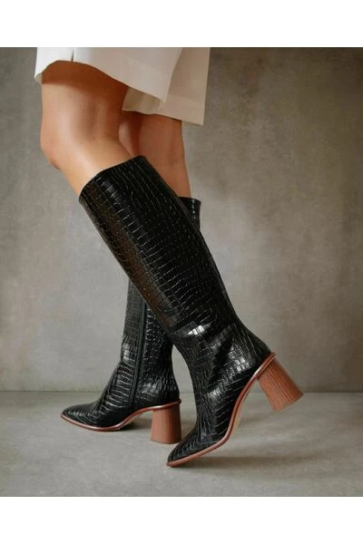 ALOHAS Schoenen East Croco Boots Black 1 ALOHAS Schoenen East Croco Boots Black