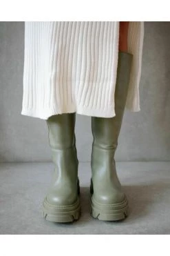 ALOHAS Snowboots Katiuska Leather High Boots Green