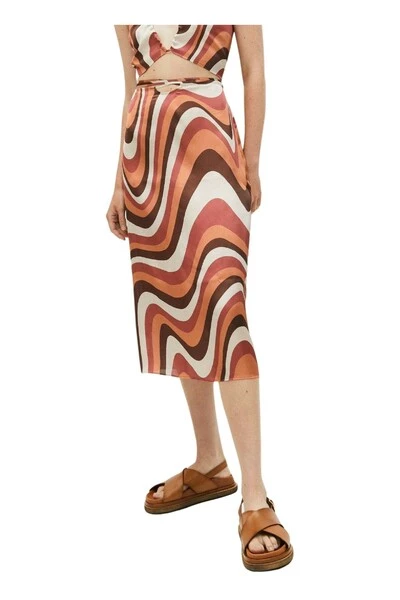 ALOHAS Midirokken High Tied Skirt Kaleidoscope Red 4 ALOHAS Midirokken High Tied Skirt Kaleidoscope Red - Afbeelding 4