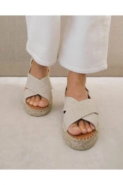 ALOHAS Sandalen Crossed Platform Sandals Beige -Aloha Winkel f874020b6ee511687c1486444704a2d3