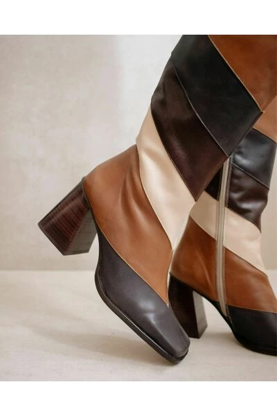 ALOHAS Schoenen North Patchwork Vintage Boots Brown 4 ALOHAS Schoenen North Patchwork Vintage Boots Brown - Afbeelding 4