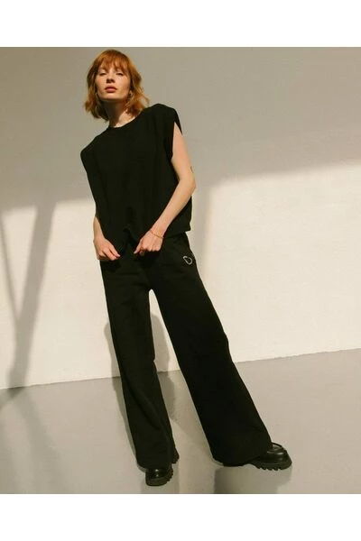 ALOHAS Wijde Broeken Restricted Pants Black 5 ALOHAS Wijde Broeken Restricted Pants Black - Afbeelding 5