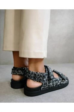 ALOHAS Sandalen Hook-Loop Tweed Sandals Black